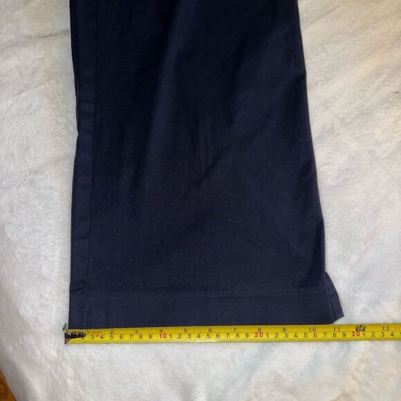 Talbots Women’s Wide Leg Belted Pants Navy Blue Size 12 EUC - Picture 10 of 11